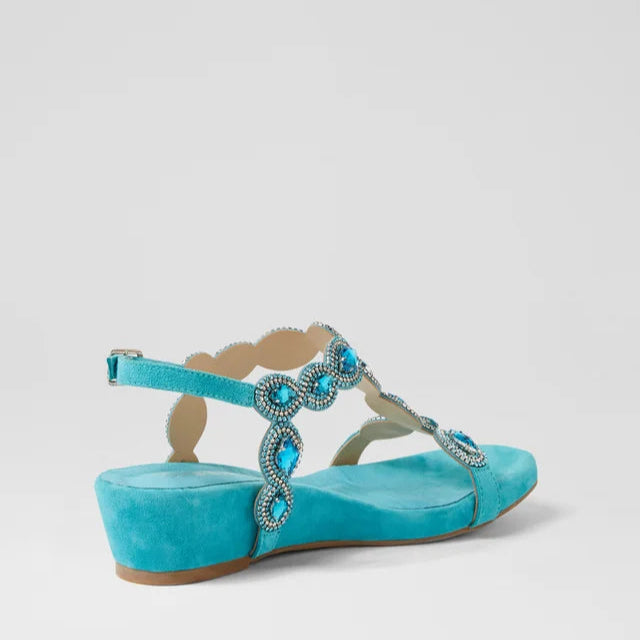 DJANGO & JULIETTE WEXLER AQUA SUEDE - Women Sandals - Collective Shoes 
