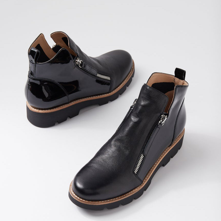 DJANGO & JULIETTE DOTTIZ BLACK PATENT - Women Boots - Collective Shoes 