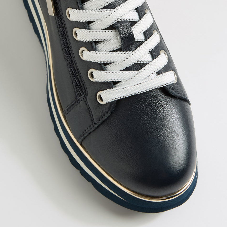DJANGO & JULIETTE EAMMES NAVY LEATHER - Women Sneakers - Collective Shoes 