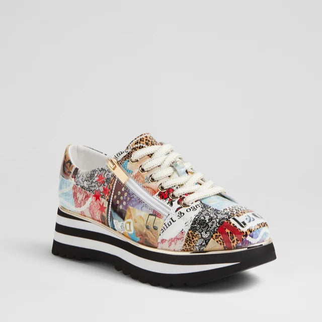 DJANGO & JULIETTE EAMMES COLLAGE PRINT PATENT - Women Sneakers - Collective Shoes 
