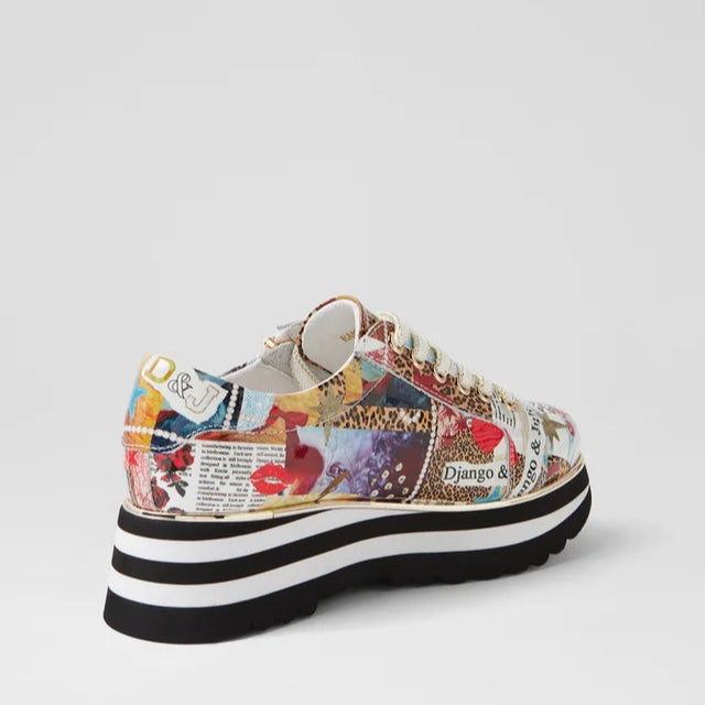 DJANGO & JULIETTE EAMMES COLLAGE PRINT PATENT - Women Sneakers - Collective Shoes 
