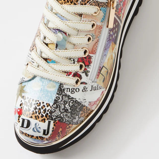 DJANGO & JULIETTE EAMMES COLLAGE PRINT PATENT - Women Sneakers - Collective Shoes 