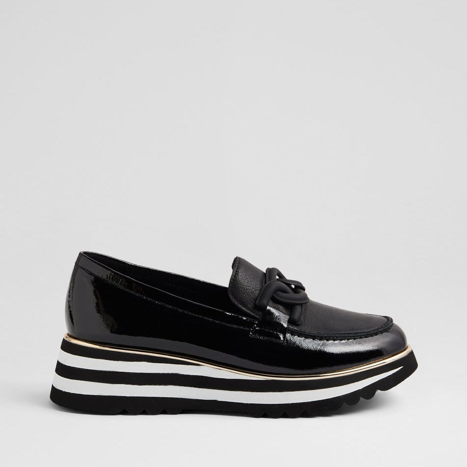 DJANGO & JULIETTE EAILA BLACK PATENT - Women Loafers - Collective Shoes 