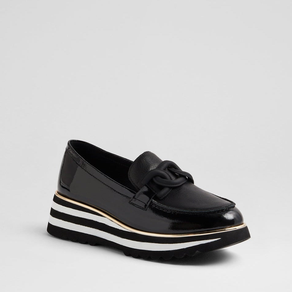 DJANGO & JULIETTE EAILA BLACK PATENT - Women Loafers - Collective Shoes 