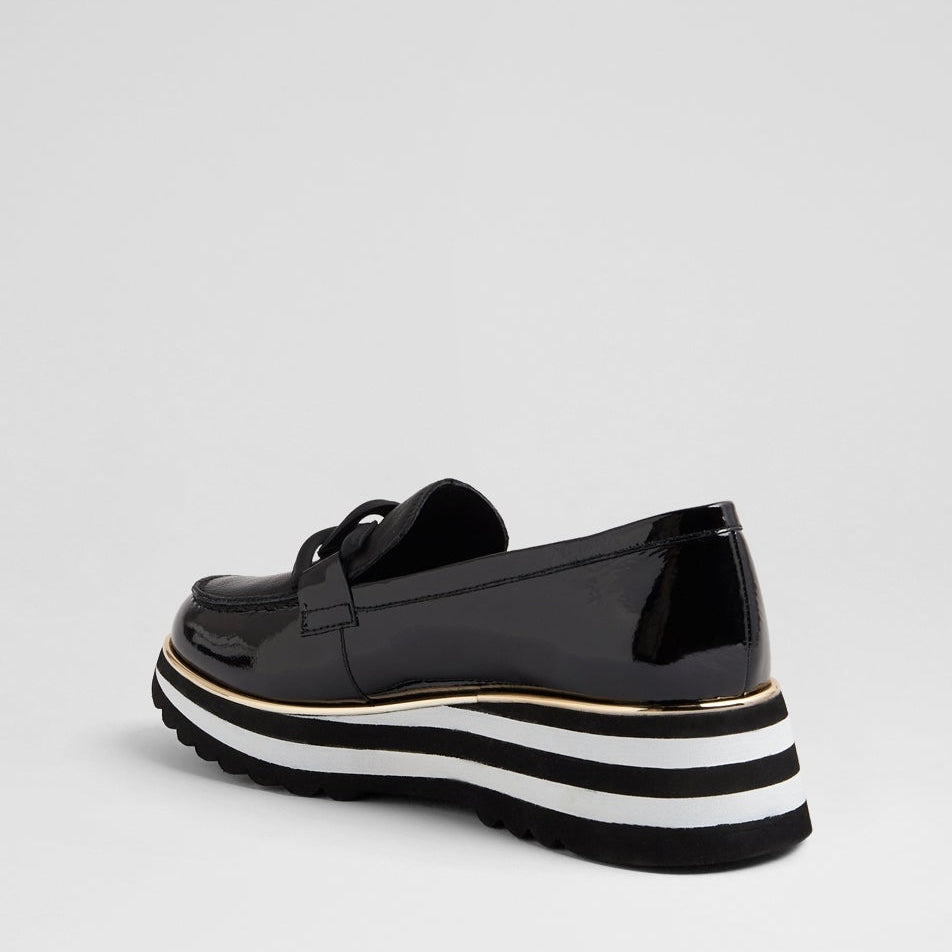 DJANGO & JULIETTE EAILA BLACK PATENT - Women Loafers - Collective Shoes 
