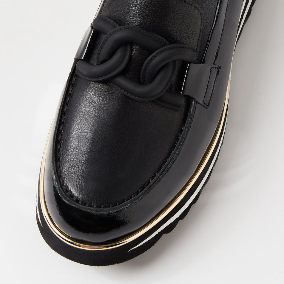 DJANGO & JULIETTE EAILA BLACK PATENT - Women Loafers - Collective Shoes 