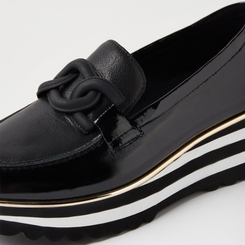 DJANGO & JULIETTE EAILA BLACK PATENT - Women Loafers - Collective Shoes 