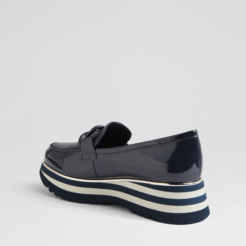 DJANGO & JULIETTE EAILA NAVY PATENT - Women Loafers - Collective Shoes 