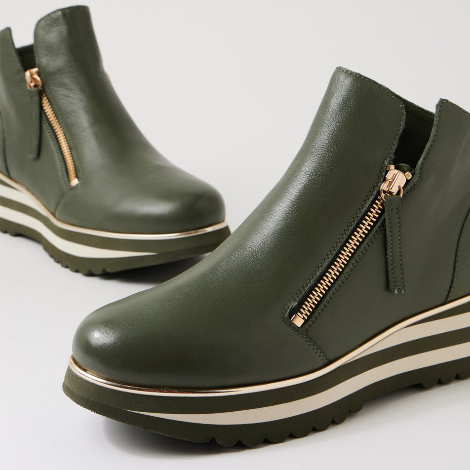 DJANGO & JULIETTE EVOL OLIVE - Women Boots - Collective Shoes 