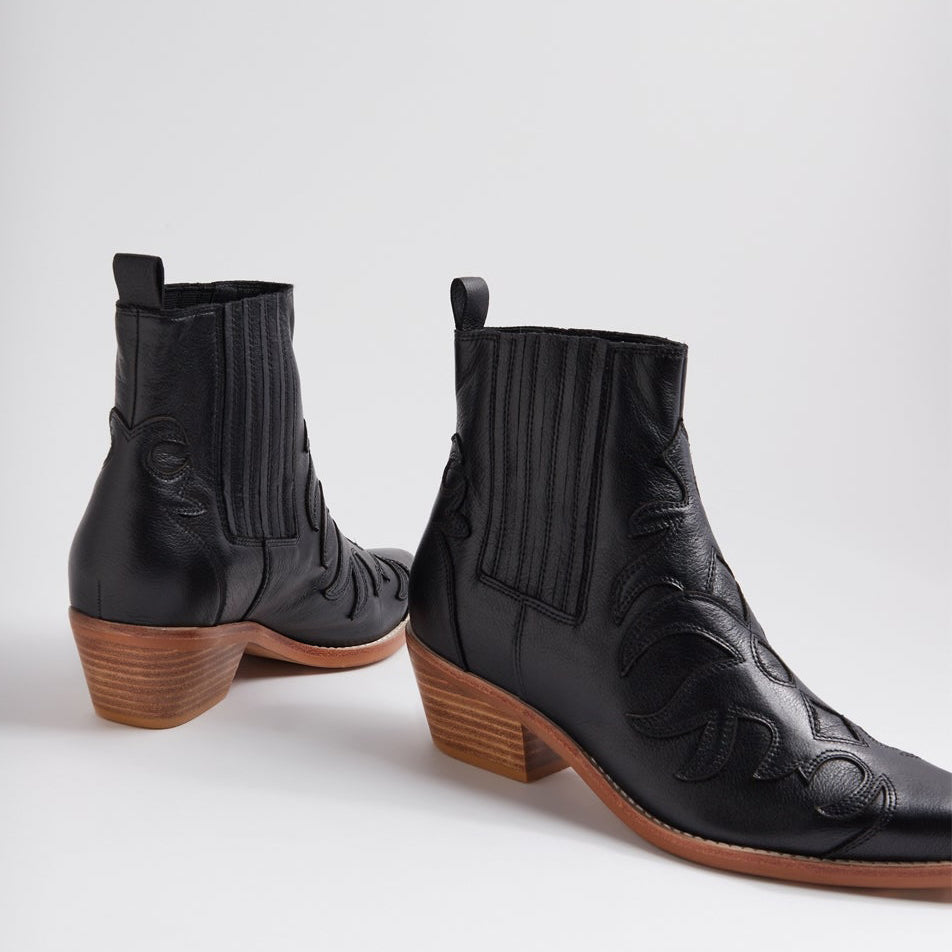 DJANGO & JULIETTE EVERADO BLACK NATURAL - Women Boots - Collective Shoes 