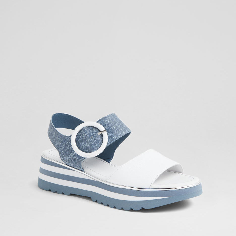 DJANGO & JULIETTE HARLOWS WHITE BLUE - Women Sandals - Collective Shoes 