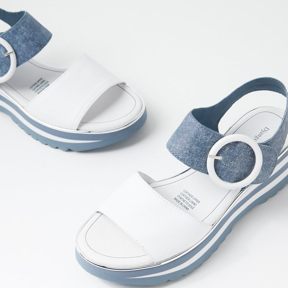 DJANGO & JULIETTE HARLOWS WHITE BLUE - Women Sandals - Collective Shoes 