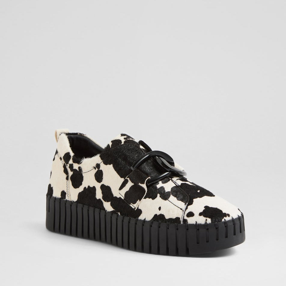 DJANGO & JULIETTE BREEZA BLACK WHITE PONY - Women Slip-ons - Collective Shoes 