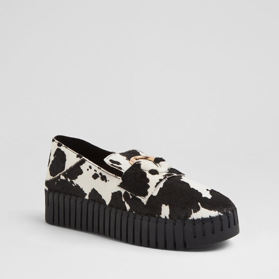 DJANGO & JULIETTE BURBANKS BLACK WHITE PONY - Women Loafers - Collective Shoes 