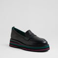 Load image into Gallery viewer, DJANGO & JULIETTE GLAMMS BLACK LEATHER - Women Loafers - Collective Shoes 
