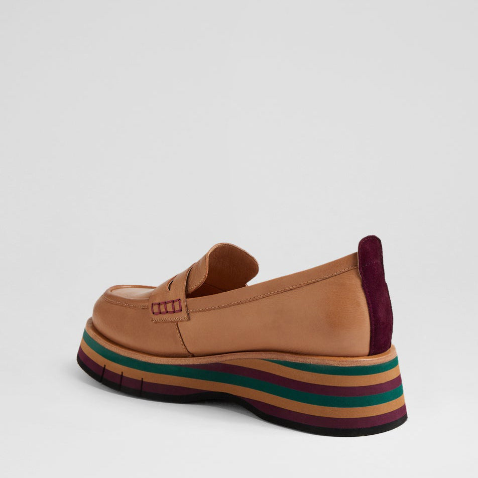 DJANGO & JULIETTE GLAMMS COGNAC LEATHER - Women Loafers - Collective Shoes 