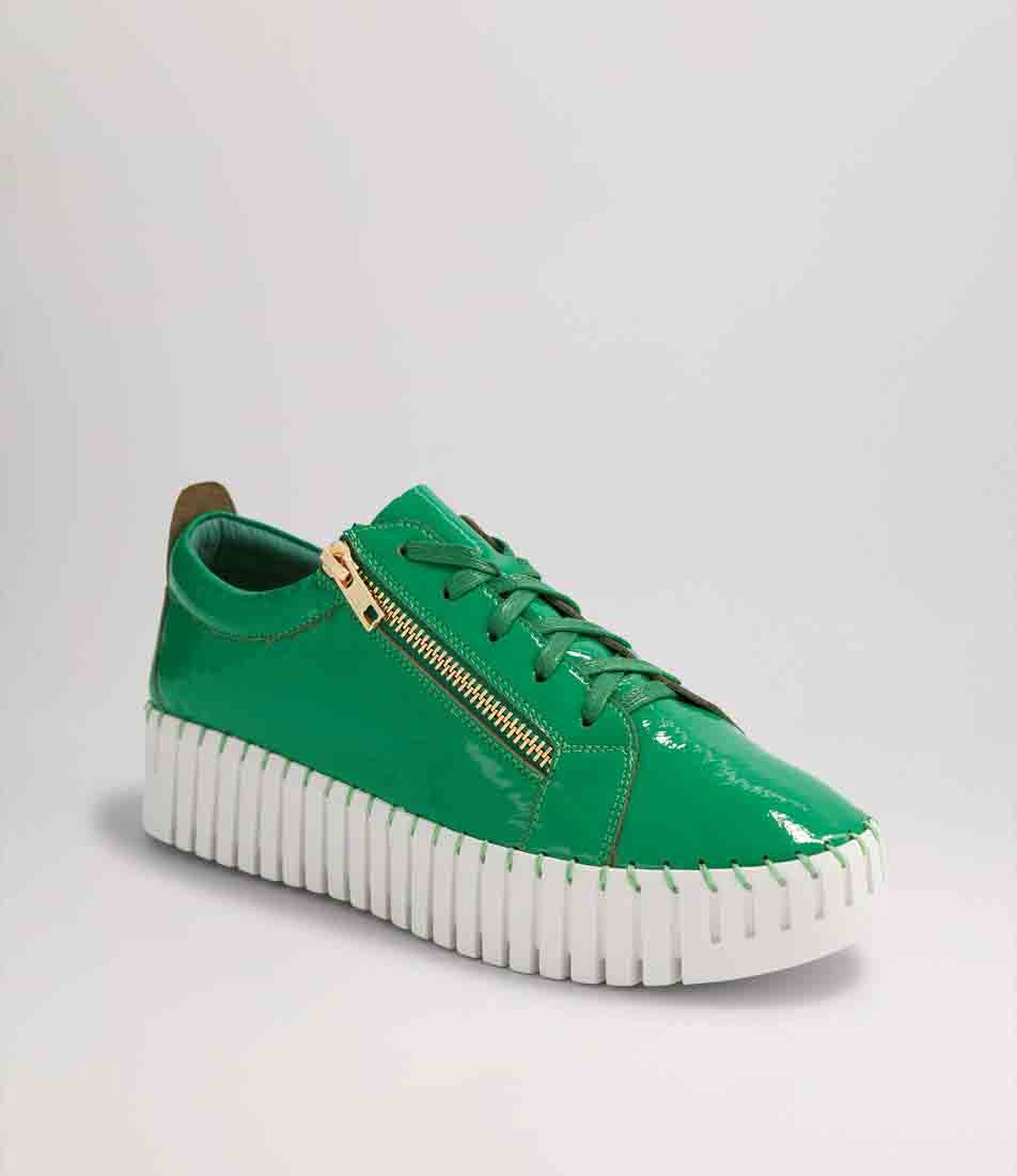DJANGO & JULIETTE BUMP EMERALD PATENT - Women sneakers - Collective Shoes 