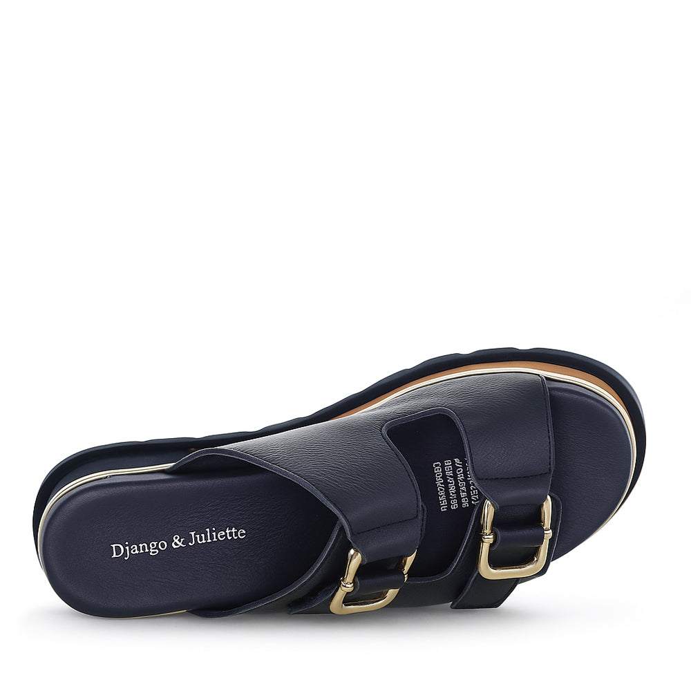 DJANGO & JULIETTE CHABLIS NAVY - Women Slides - Collective Shoes 