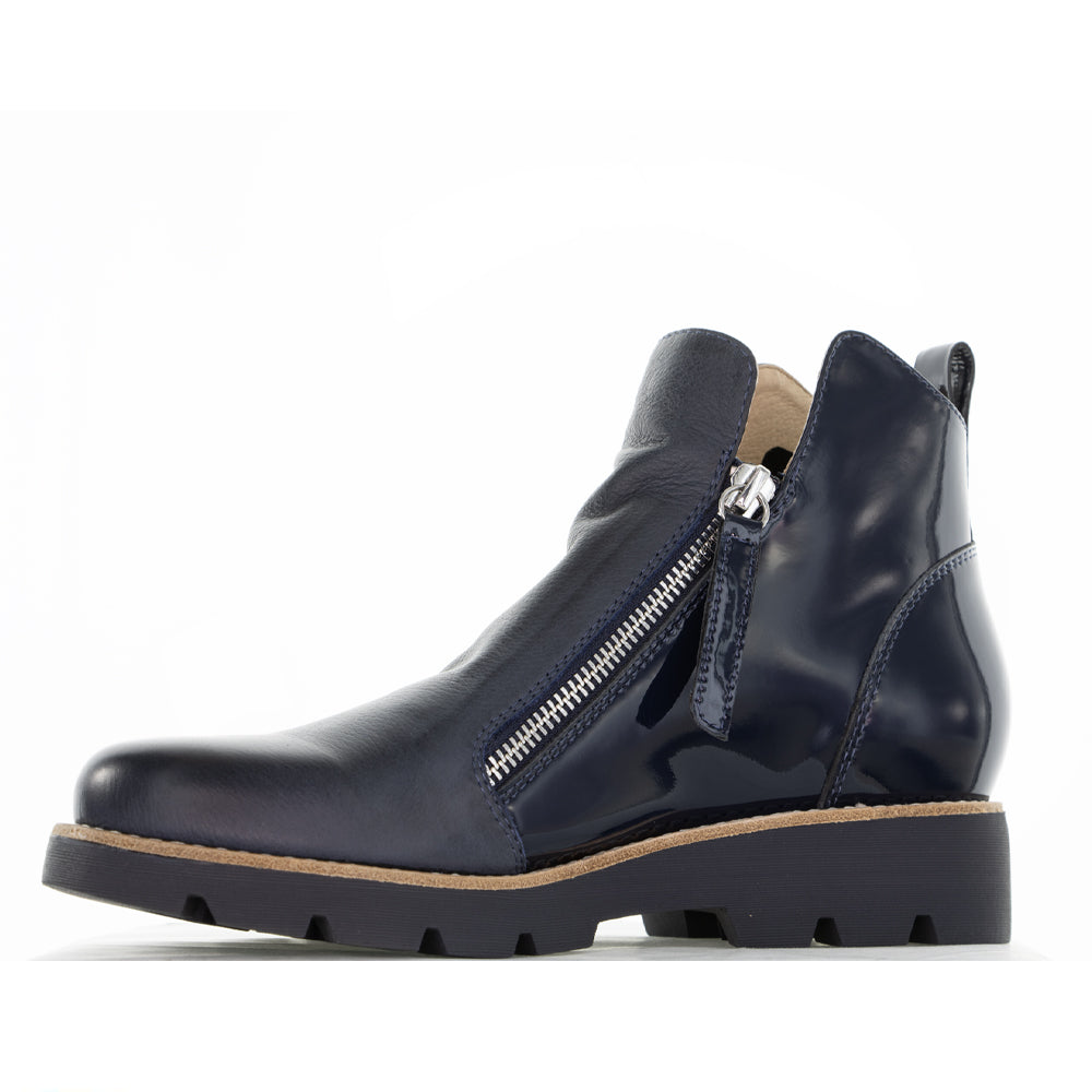 DJANGO & JULIETTE DOTTIZ NAVY PATENT - Women Boots - Collective Shoes 