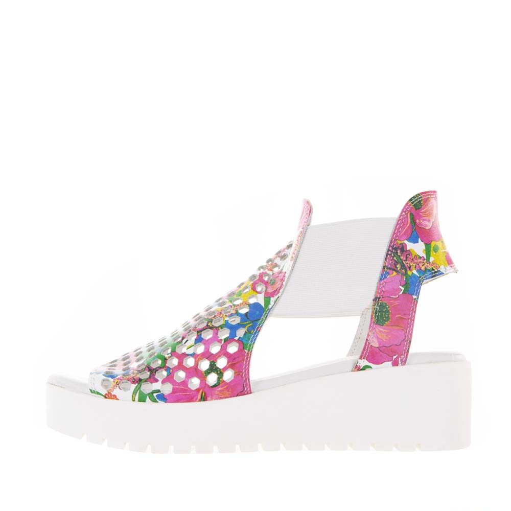 DJANGO & JULIETTE ODEYA WHITE FLOWERMANIA - Women Sandals - Collective Shoes 