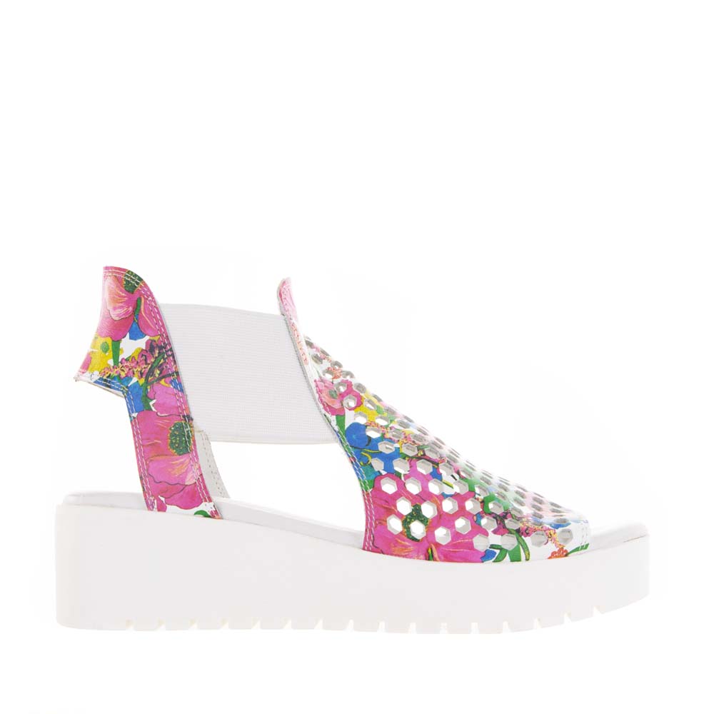 DJANGO & JULIETTE ODEYA WHITE FLOWERMANIA - Women Sandals - Collective Shoes 