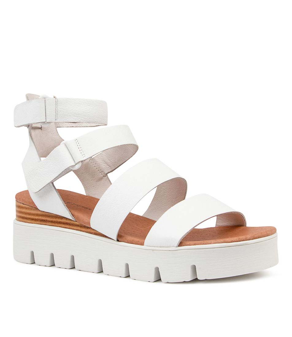 DJANGO & JULIETTE RHEAN WHITE NATURAL - Women Sandals - Collective Shoes 