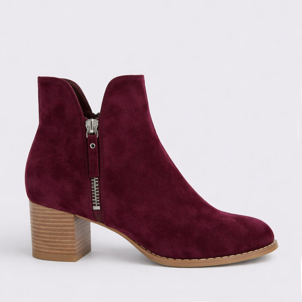 DJANGO & JULIETTE SHIANNELY BURGUNDY - Women Boots - Collective Shoes 