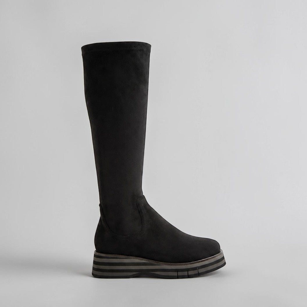 DJANGO & JULIETTE GESBIT BLACK GREY - Women High Boots - Collective Shoes 