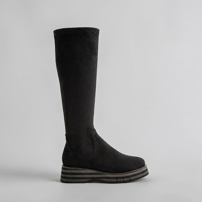 DJANGO & JULIETTE GESBIT BLACK GREY - Women High Boots - Collective Shoes 