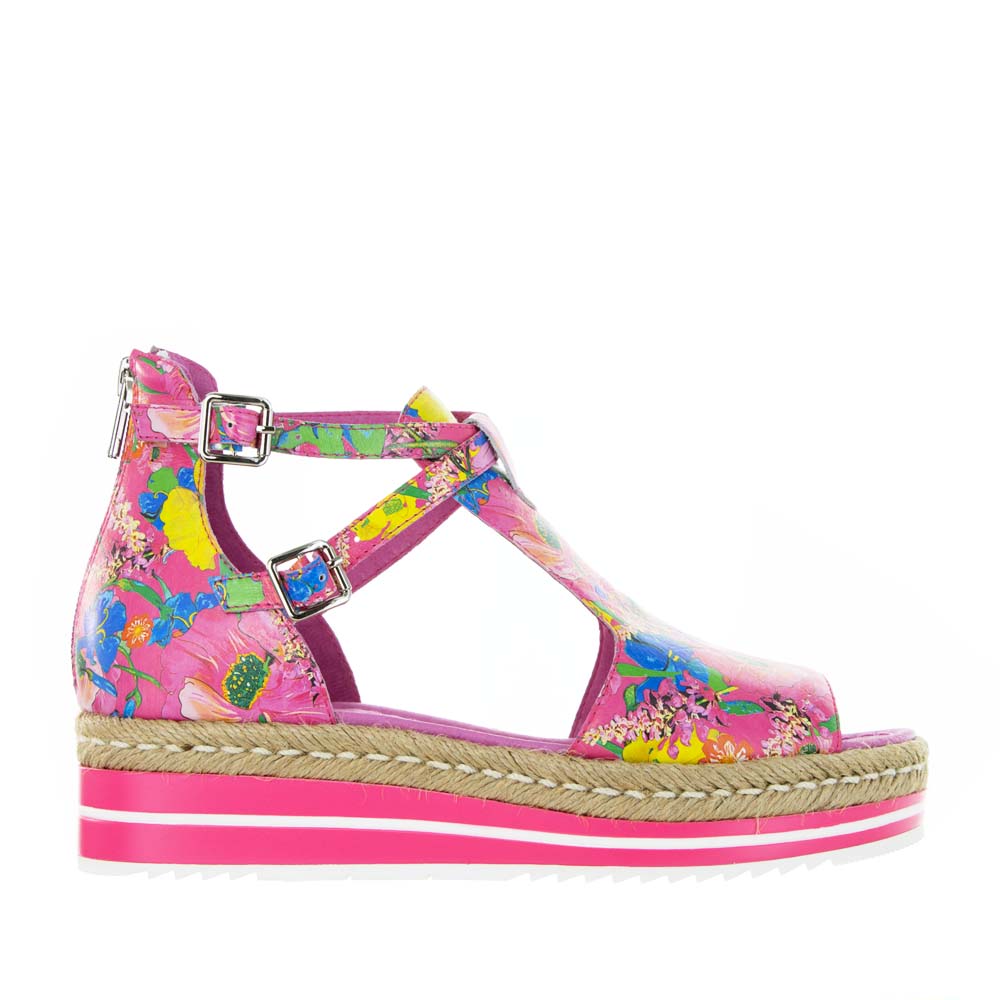 DJANGO & JULIETTE ALEXYS HOT PINK FLOWERMANIA - Women Sandals - Collective Shoes 
