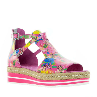 DJANGO & JULIETTE ALEXYS HOT PINK FLOWERMANIA - Women Sandals - Collective Shoes 