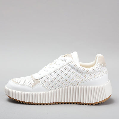 LESANSA DINA WHITE BEIGE - Women sneakers - Collective Shoes 