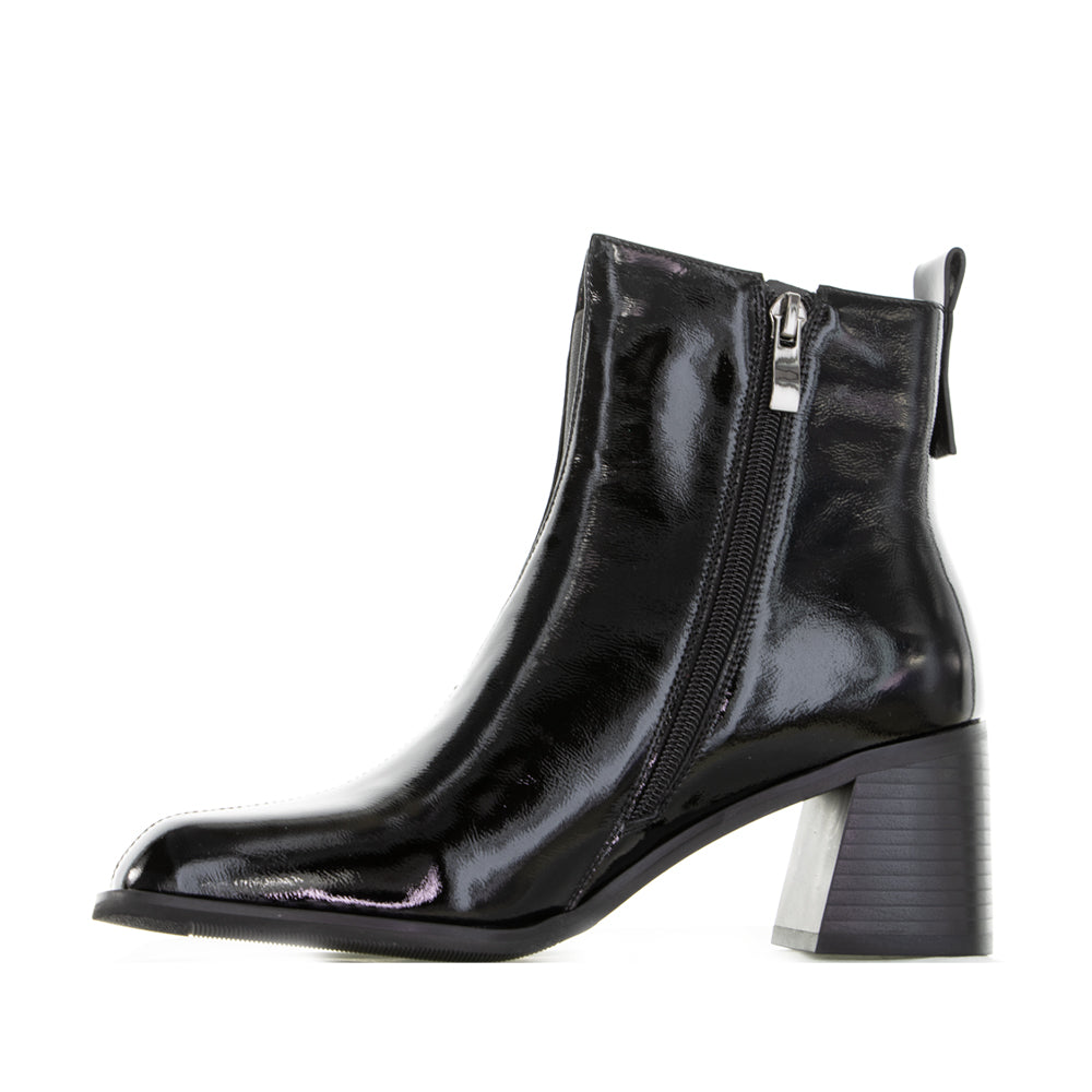 MILA RAINE EARTH BLACK PATENT - Women boots - Collective Shoes 