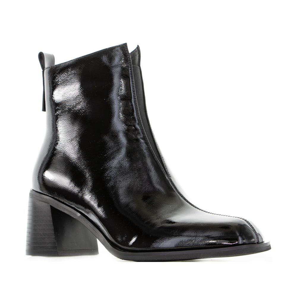 MILA RAINE EARTH BLACK PATENT - Women boots - Collective Shoes 