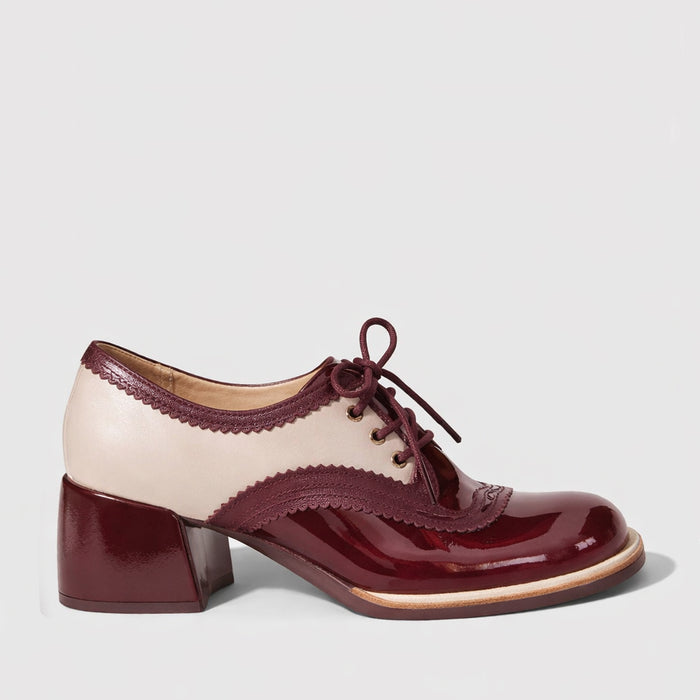 DJANGO & JULIETTE ALVON BURGUNDY - NUDE - Women Oxford / Brogue Shoes - Collective Shoes 