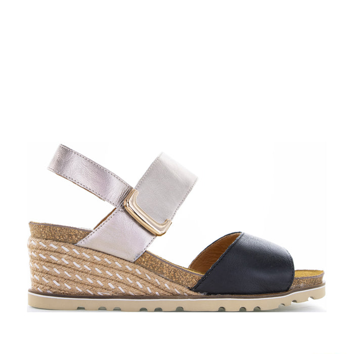 LE SANSA EVITA BLACK CHAMPAGNE - Women Sandals - Collective Shoes 