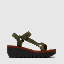 FLY LONDON YEFA DEVIL ARMY GREEN BRICK - Women Sandals - Collective Shoes 