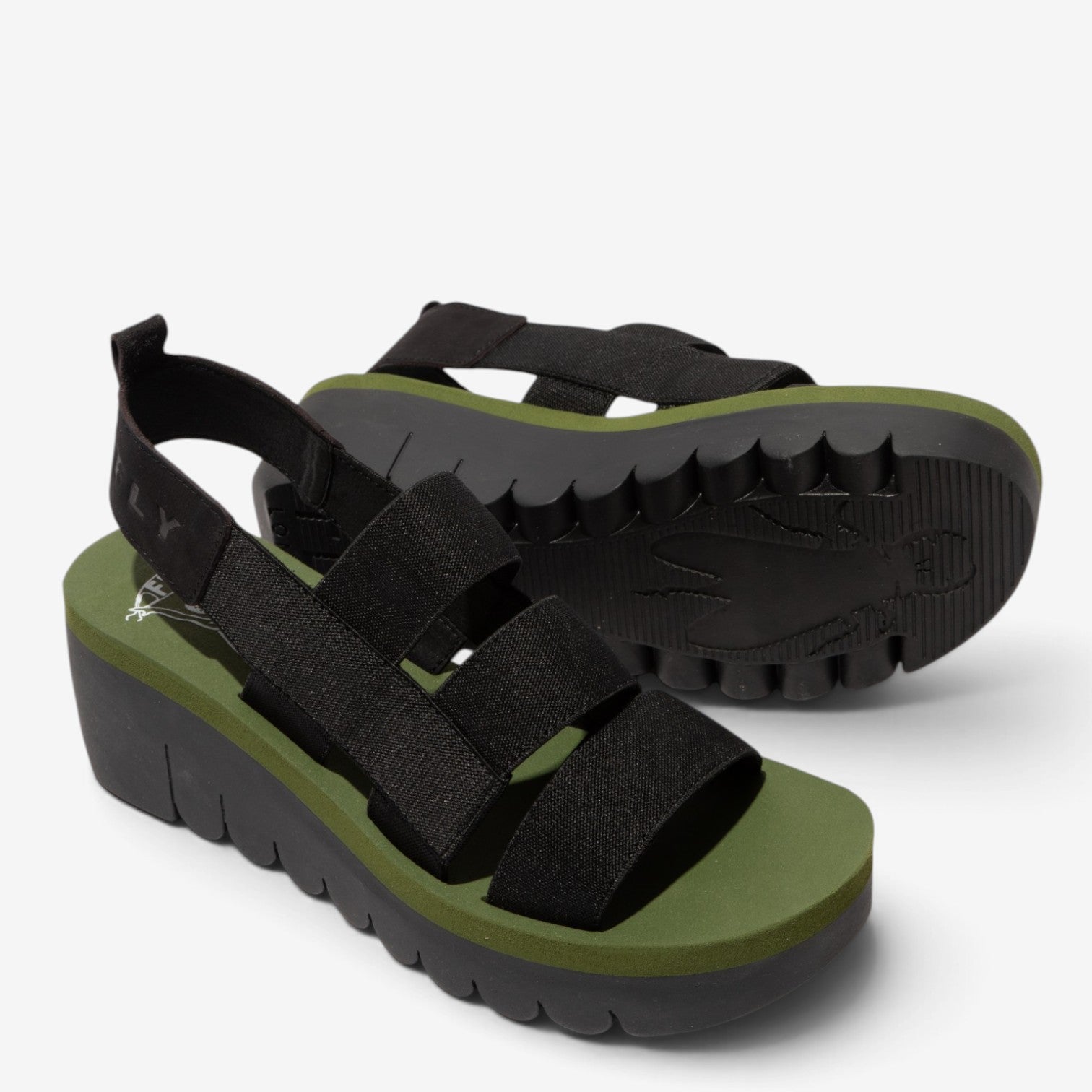 FLY LONDON YERE BLACK ARMY GREEN