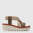 Load image into Gallery viewer, FLY LONDON YABI MILITARY BEIGE BLACK - Women Sandals - Collective Shoes 
