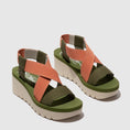 Load image into Gallery viewer, FLY LONDON YABI ARMY GREEN TEA ROSE - Women Sandals - Collective Shoes 
