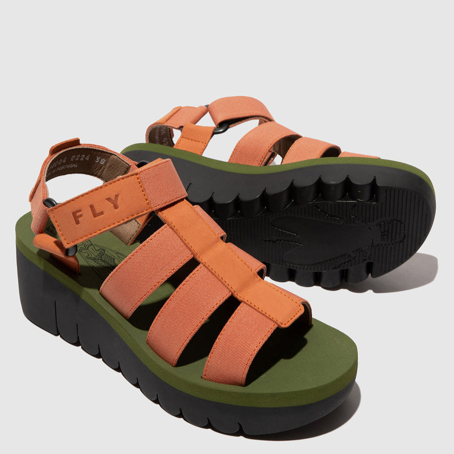 FLY LONDON YOJI TEA ROSE ARMY GREEN - Women Sandals - Collective Shoes 