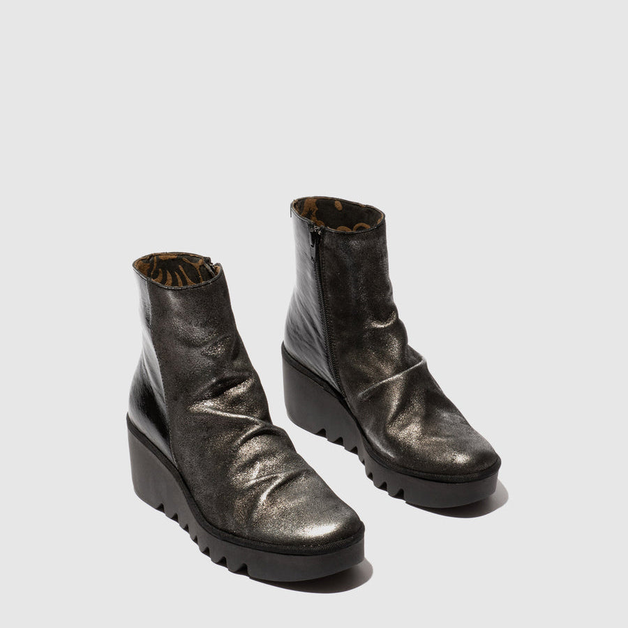 FLY LONDON BAAN SILVER BLACK - Women Boots - Collective Shoes 