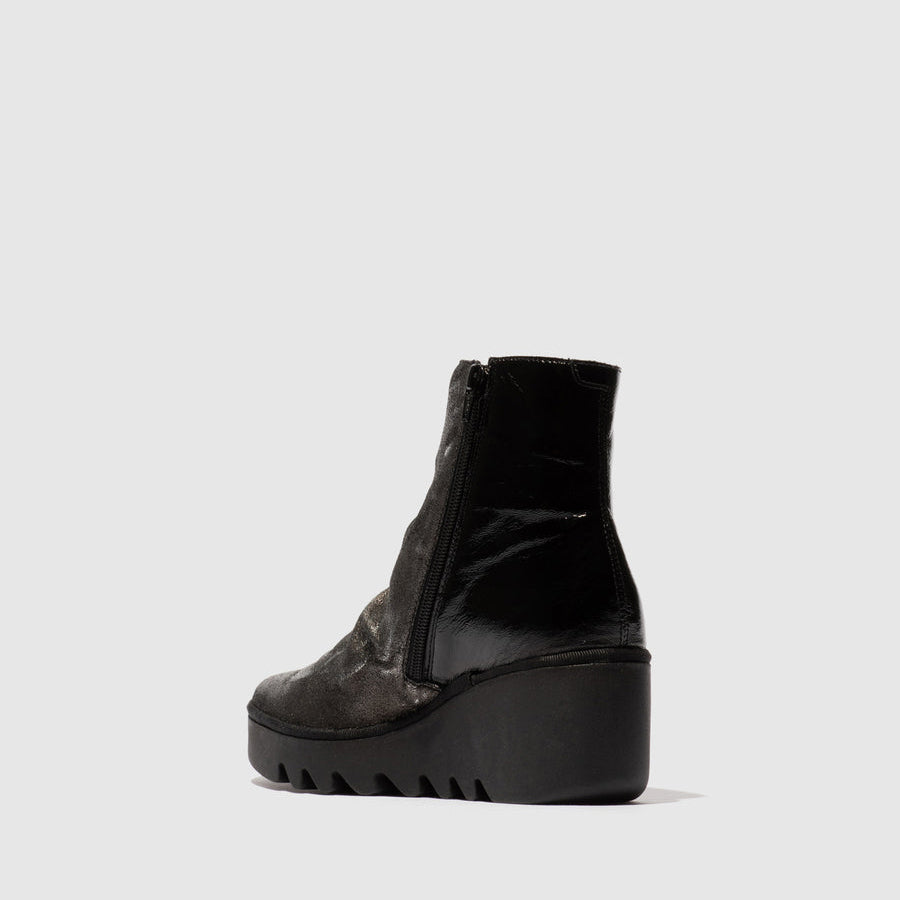 FLY LONDON BAAN SILVER BLACK - Women Boots - Collective Shoes 