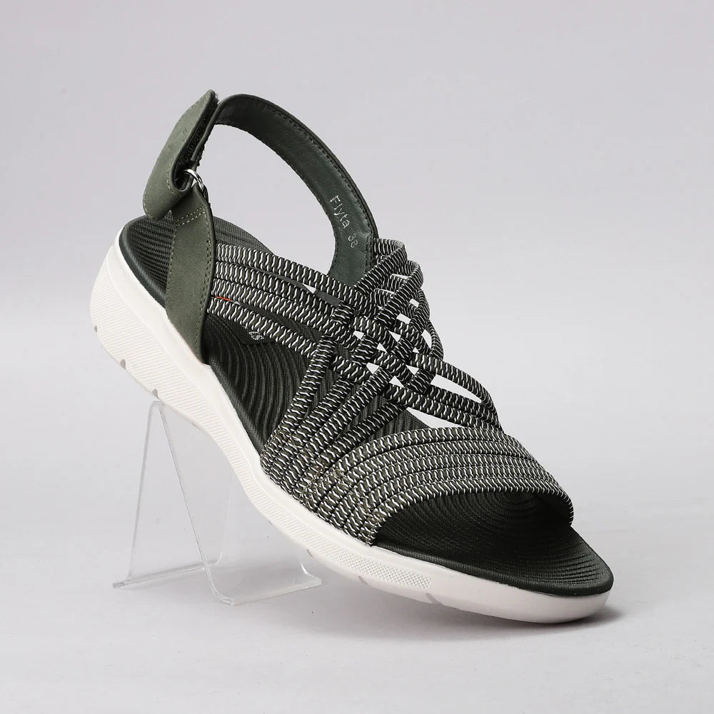 CC RESORTS FLYTA OLIVE MULTI - Women Sandals - Collective Shoes 