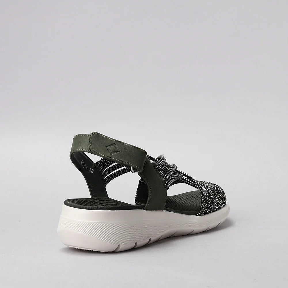 CC RESORTS FLYTA OLIVE MULTI - Women Sandals - Collective Shoes 