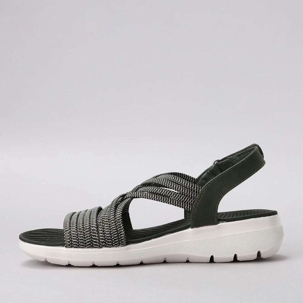 CC RESORTS FLYTA OLIVE MULTI - Women Sandals - Collective Shoes 