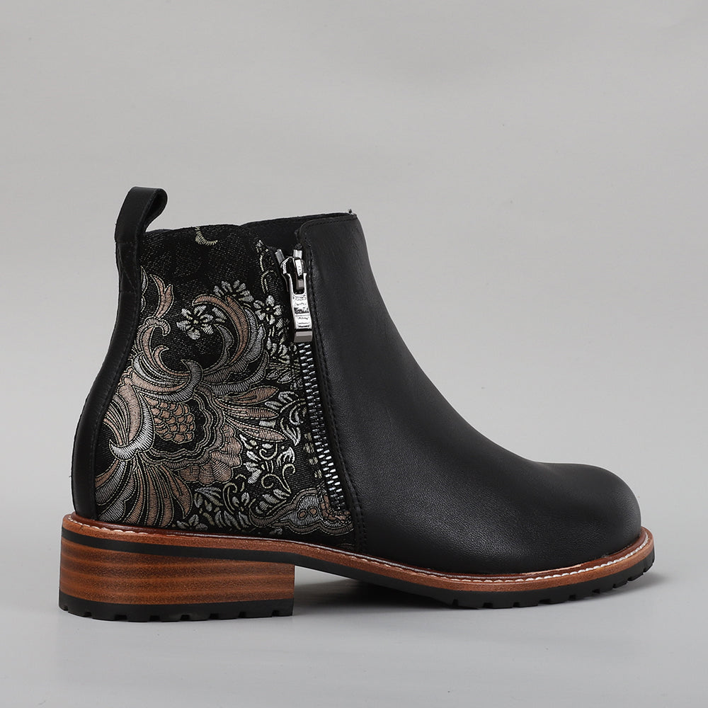 LESANSA FIG BLACK PRINT - Women Boots - Collective Shoes 