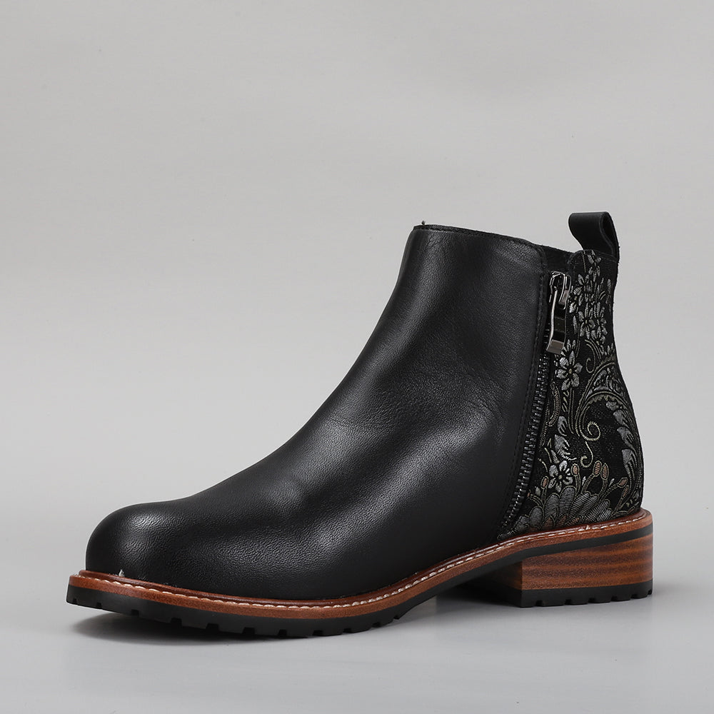 LESANSA FIG BLACK PRINT - Women Boots - Collective Shoes 