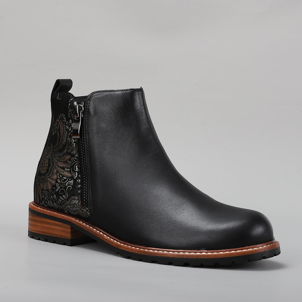 LESANSA FIG BLACK PRINT - Women Boots - Collective Shoes 