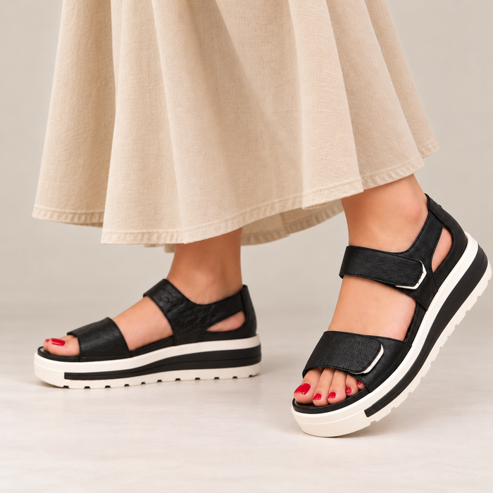 ZIERA GEDD BLACK WHITE - Women Sandals - Collective Shoes 